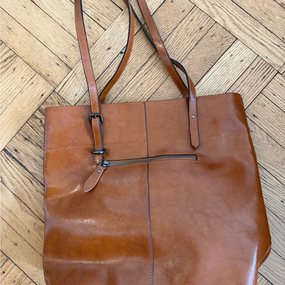 Tan Leather Tote Bag